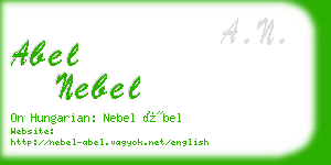 abel nebel business card